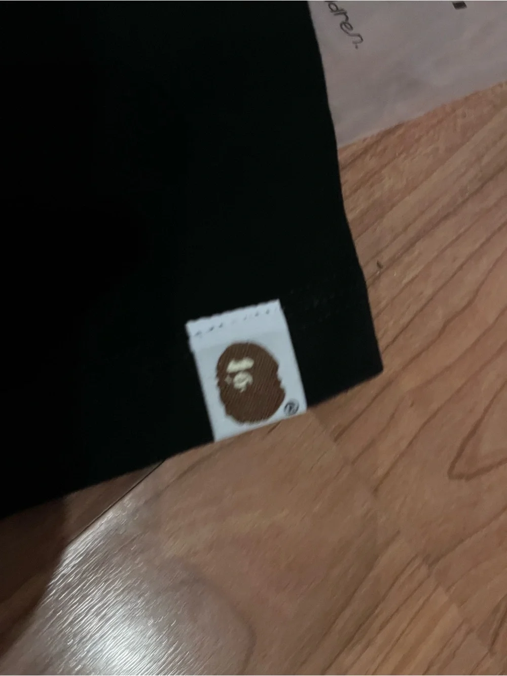 Bape A Bathing Ape Black and Cream Ape Head Graphic Shirt